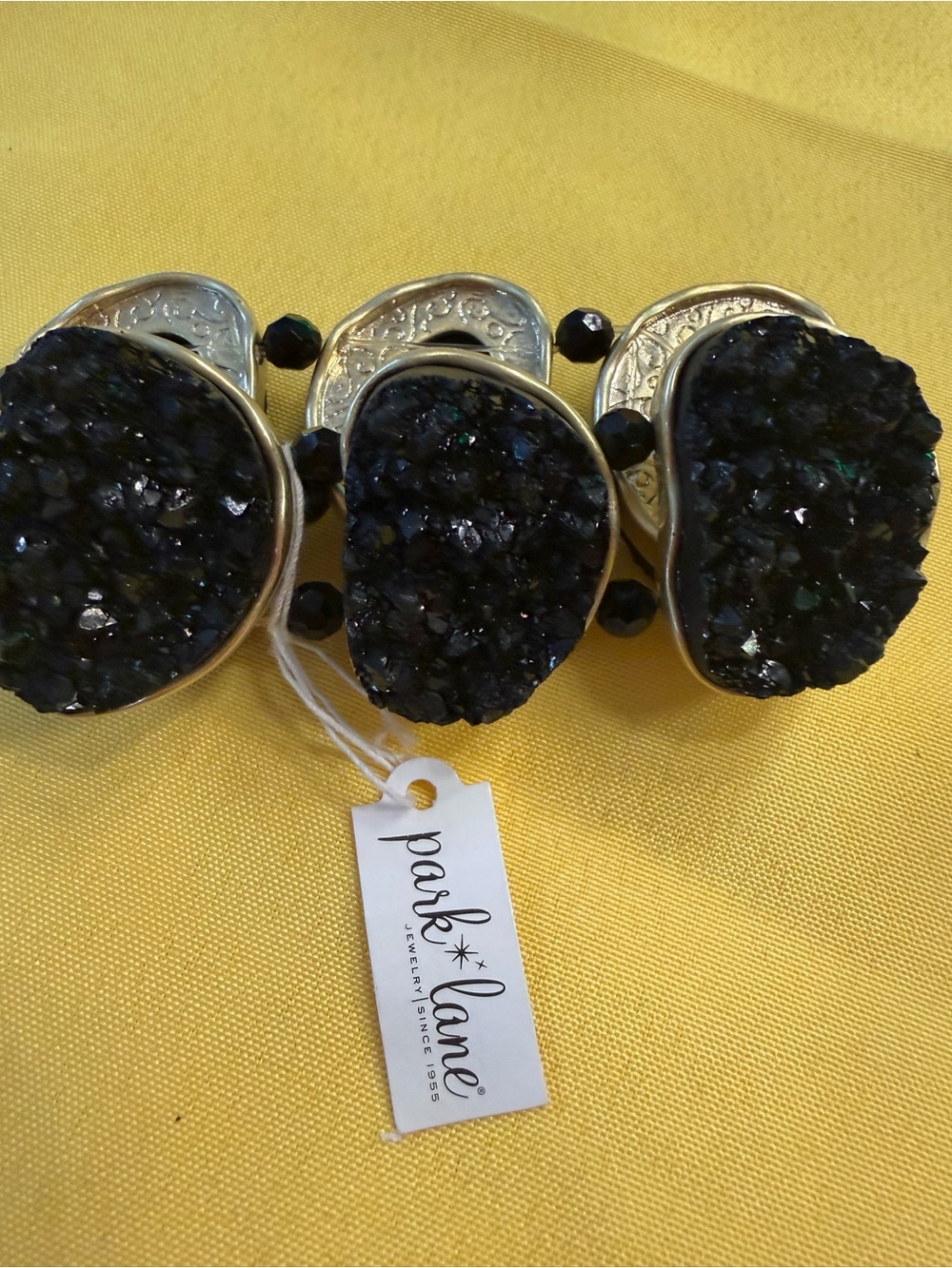 Park Lane Black Sparkling Stone Stretch Bracelet